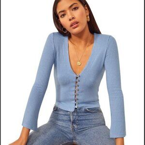Reformation Gellar Knit Top XS - Parisian blue